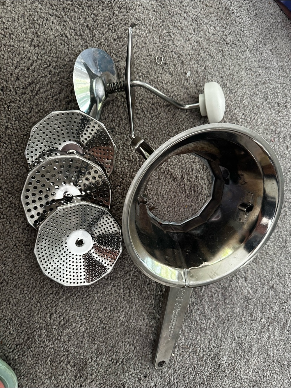 ACEA Stainless Steel Food Mill with Multiple Discs made in Italy